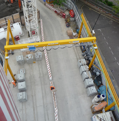 aerial photograph of a gantry crane